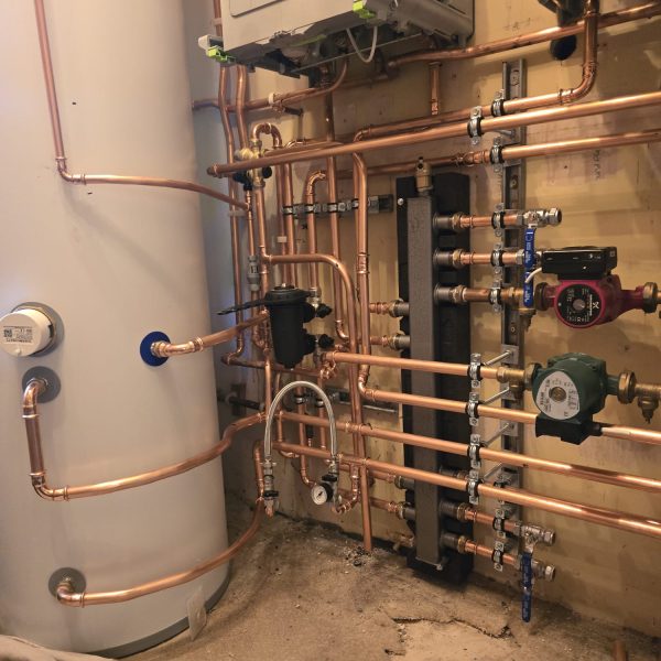 Pipe work for plant room in Deby Village, Derby